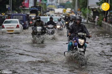 بارش سیل آسا باران در پایتخت هند/تصاویر