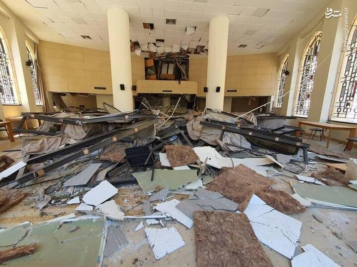 تصاویری از خسارت انفجار بندر بیروت بر پارلمان لبنان