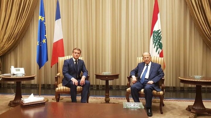  مکرون  با رئیس جمهور لبنان دیدار کرد