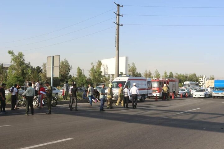 برخورد وحشتناک و مرگبار اتوبوس با عابران پیاده در تهران