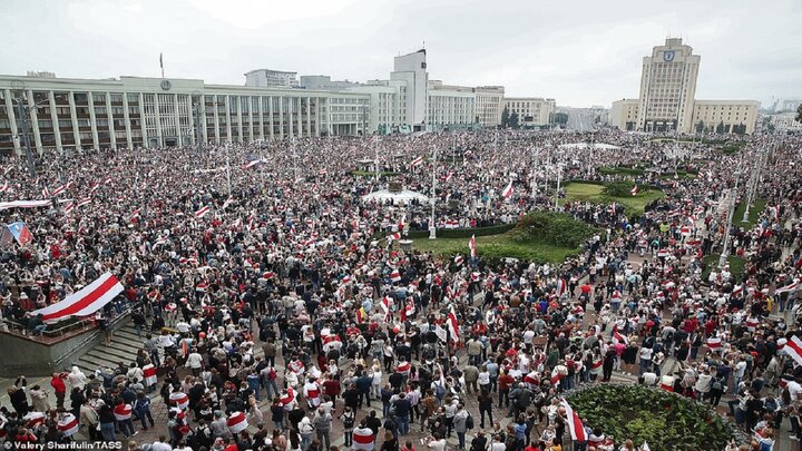 ادامه تظاهرات در بلاروس برعلیه رئیس جمهور این کشور + فیلم