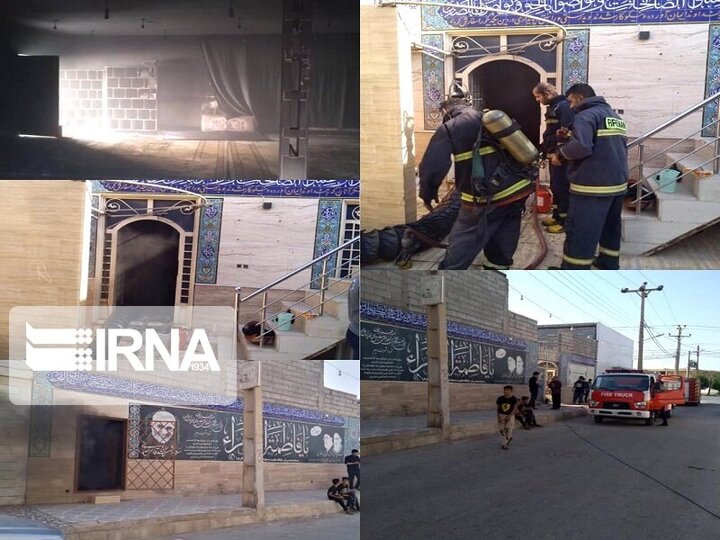  آتش گرفتن یک مسجد در خرمشهر