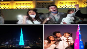 جشن تعیین جنسیت لاکچری در برج خلیفه دبی + فیلم
