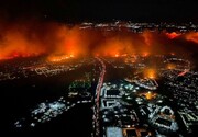تصاویر ماهواره ای از آتش سوزی وسیع در آمریکا + فیلم