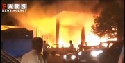 آتش سوزی وحشتتناک جایگاه سوخت در تاکستان قزوین + فیلم
