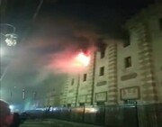لحظه آتش سوزی در مسجد الازهر مصر+ فیلم