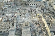 تصاویری هوایی از میزان خسارات حمله موشکی ارمنستان به شهر گنجه + فیلم