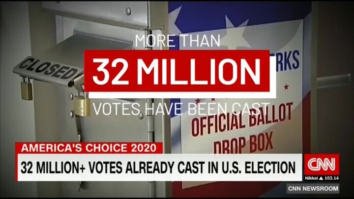 ۳۲ میلیون آمریکایی رأی دادند