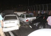 تصادف ۱۱ خودرو در محور مشهد به گلبهار