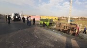 تصادف مینی بوس در آذربایجان‌شرقی ۶ نفر را راهی بیمارستان کرد