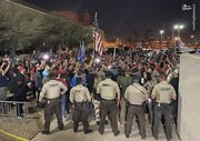 درگیری خشن پلیس با طرفداران ترامپ در منهتن / فیلم