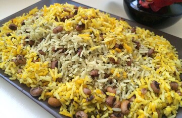 شوید پلو با لوبیا چشم بلبلی + طرز تهیه