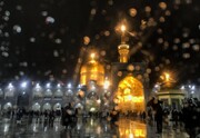 بارش نخستین برف پاییزی در مشهد