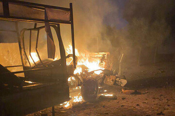 حمله موشکی شب گذشته به سفارت آمریکا در عراق / فیلم