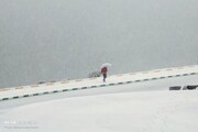 تصاویری دیدنی از بارش برف در اردبیل