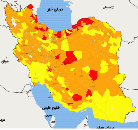 این استان رکورددار تعداد شهر قرمز کرونایی است