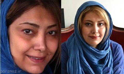 عکس بازیگران زن مشهور ایرانی قبل و بعد از آرایشلادن طباطبایی