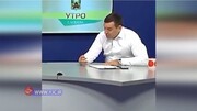 حرکت عجیب فرماندار شهر نووکوزنتسک روسیه در پخش زنده /فیلم