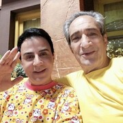 عمو پورنگ در آغوش بازیگر طنز مشهور / عکس