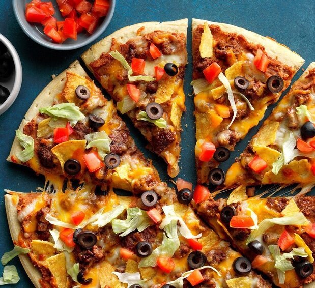 پیتزا مکزیکی تند به سبک رستورانی + طرز تهیه 
