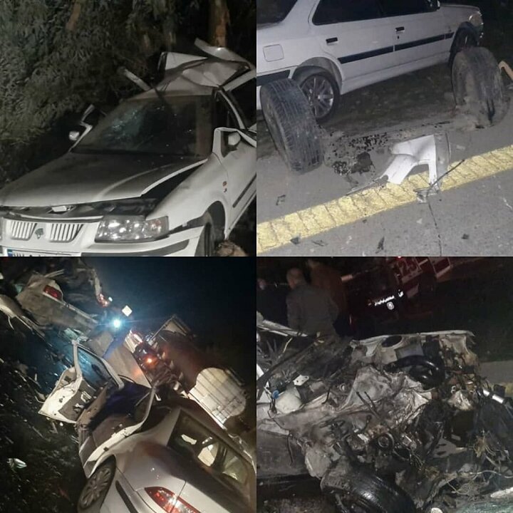 تصادف ۴ خودرو در خوزستان با ۱۰ کشته و زخمی/ تصاویر