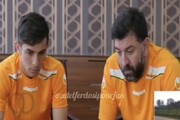 چالش نخندیدن بازیکنان فوتبال با حضور علی انصاریان/ فیلم