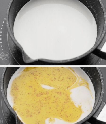 طرز تهیه حلوای شیر و زعفران