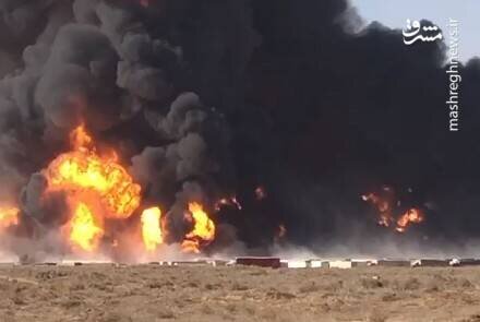 انفجار مهیب کامیون‌ها در مرز ایران و افغانستان/ فیلم