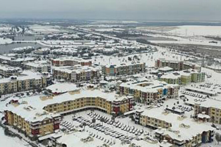  تصاویر هوایی از زمستان سخت تگزاس/ فیلم