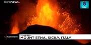فوران کوه آتشفشان اتنا در ایتالیا/ فیلم