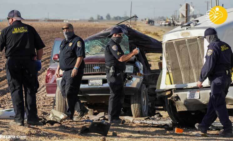 مرگ ۱۳ نفر در تصادف وحشتناک جنوب کالیفرنیا / تصاویر