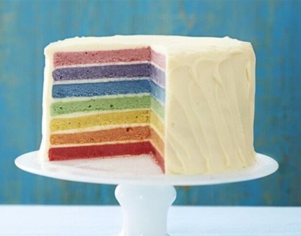 دستور پخت کیک رنگین کمان؛ مناسب میهمانی ها و تولد + مواد لازم