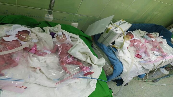 تولد نوزادان چهارقلوی گلستانی توسط مادر ۱۸ ساله / فیلم
