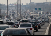 ترافیک سنگین آزادراه تهران-کرج در روزهای پایانی سال / تصاویر
