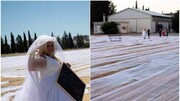 لباس عروس ۹۶۲ متری بر تن عروس قبرسی / فیلم