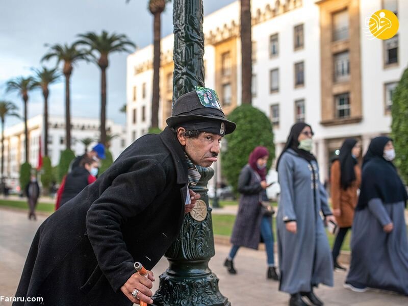 حضور چارلی چاپلین در خیابان‌های مراکش / تصاویر