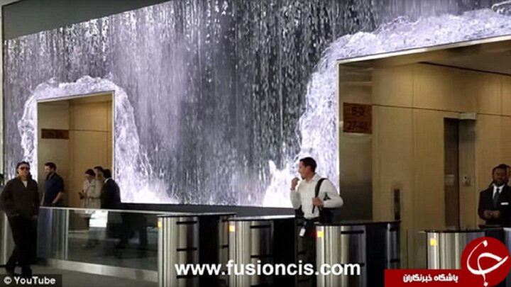 نمایی از آبشار زیبای ۱۰۷ فوتی داخل یک ساختمان / فیلم