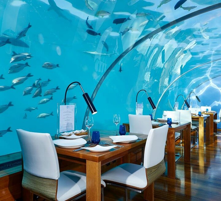 گزارش تصویری از رستوران آبی در مالدیو 