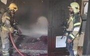 آتش سوزی انبار بیمارستان در خیابان ستارخان تهران