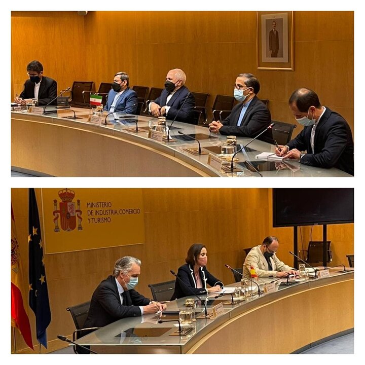 ظریف با وزیر صنعت اسپانیا دیدار کرد