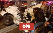 فوت ۵سرنشین به دلیل سقوط مرگبار خودرو در اتوبان شهید بابایی تهران/ فیلم
