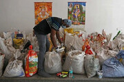 تصاویری هولناک از گونی‌های حاوی بقایای اجساد فوتی‌های کرونایی در هند