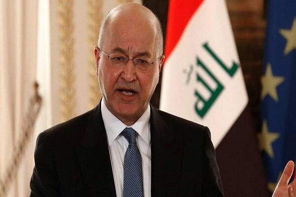 رییس جمهور عراق: از مبارزه مردم فلسطین حمایت می‌کنیم