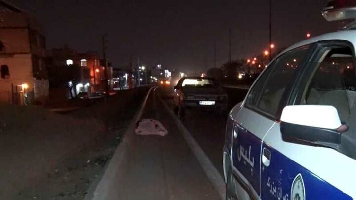 تصادف شدید تیبا با گاردریل‌ در تهران