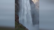 پرآب‌ترین و بلندترین آبشار ایران / فیلم