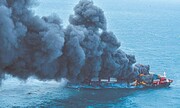 آتش گرفتن کشتی سنگاپوری در آب‌های سریلانکا