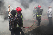 آتش سوزی مهیب انبار الکل در اهواز / ۵ آتش نشان مصدوم شدند
