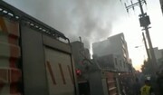 فیلمی از آتش‌سوزی گسترده در انبار الکل اهواز