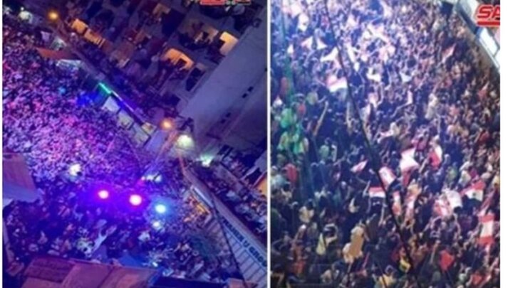 برگزاری جشن پیروزی بشار اسد در لبنان