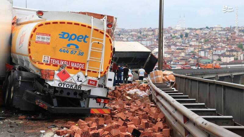 تصادف زنجیره‌ای وحشتناک در ترکیه / تصاویر